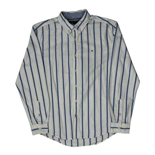 Tommy Hilfiger Striped Shirt - Large White Cotton