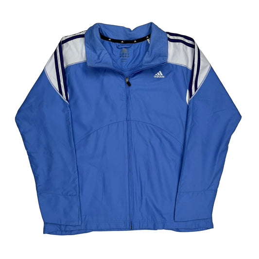 Adidas Track Jacket - Large Blue Polyester