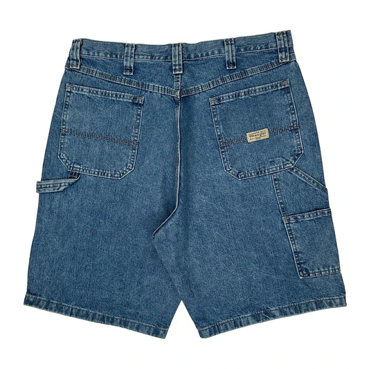 Wrangler Double Knee Carpenter Shorts - 36W 10L Blue Cotton