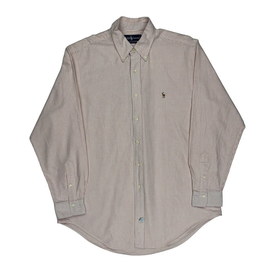 Ralph Lauren Striped Shirt - Large Red Cotton