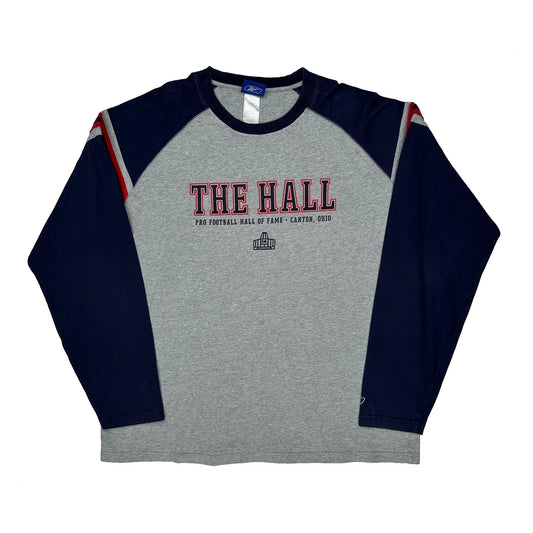 Vintage Pro Football Hall Of Fame Reebok Long Sleeve T-Shirt - XL Grey Cotton