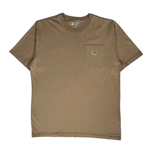 Carhartt T-Shirt - Large Beige Cotton