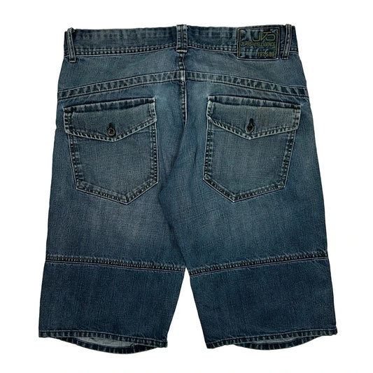 G-Star Double Knee Denim Shorts - 34W 12L Blue Denim