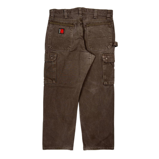 Wrangler Cargo Trousers - 34W 31L Brown Cotton