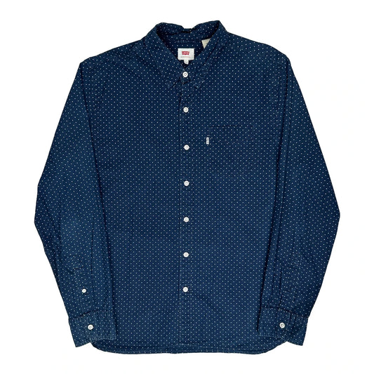 Levis Polka Dot Patterned Shirt - Large Navy Cotton