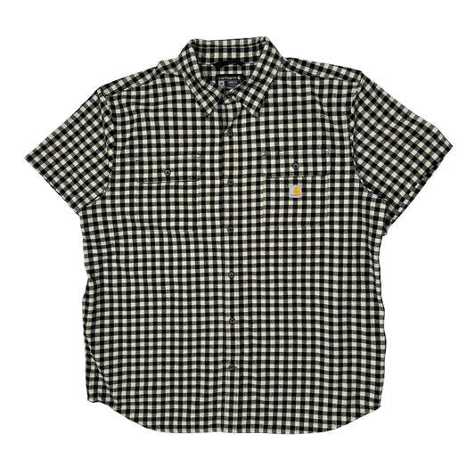 Carhartt Checked Short Sleeve Shirt - XL Black & White Cotton
