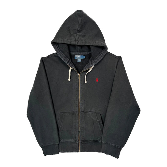 Polo By Ralph Lauren Full Zip Hoodie - Large Black Cotton