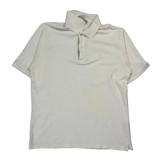 Burberry London Polo Shirt - Large White Cotton