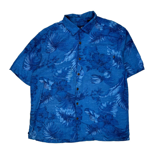 Caribbean Joe Floral Hawaiian Shirt - XL Blue Viscose