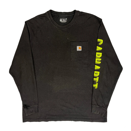 Vintage Carhartt Long Sleeve T-Shirt - Large Black Cotton