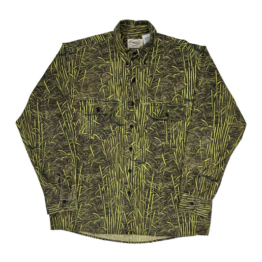 Made In USA Farm Land Camo Shirt - Large Green Cotton Blend