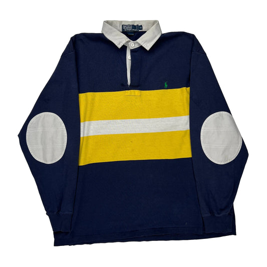 Polo By Ralph Lauren Striped Rugby Shirt - XL Navy Cotton