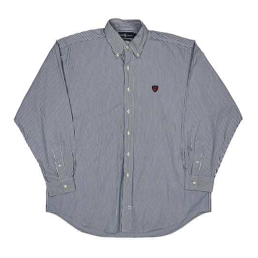 Ralph Lauren Striped Shirt - Large Blue Cotton