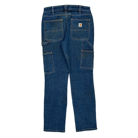 Carhartt Double Knee Carpenter Jeans - 30W UK 8 Blue Cotton Blend