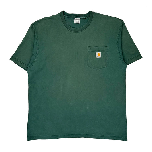Carhartt T-Shirt - Large Green Cotton