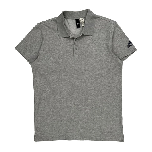 Adidas Polo Shirt - Large Grey Cotton