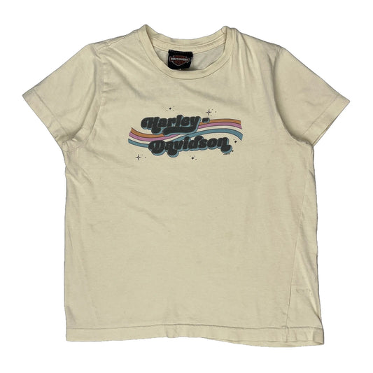 Youth Harley Davidson Rochester Harley-Davidson Minnesota T-Shirt - Medium Cream Cotton