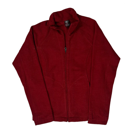 Rei Hiking Fleece Jacket - Medium Burgundy Polyester