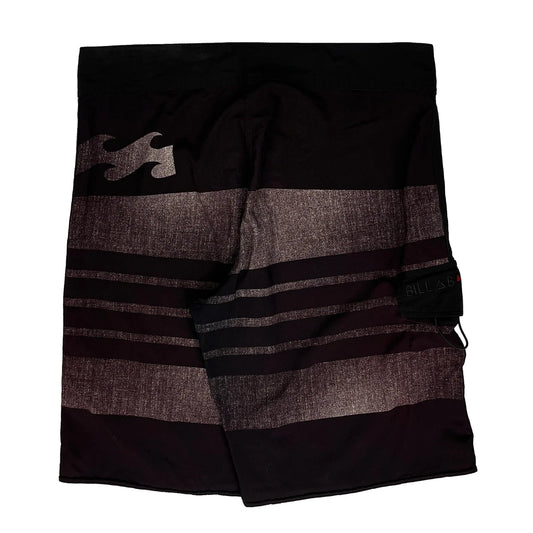 Recycler Series Billabong Striped Shorts - 32″ Waist Burgundy Polyester Blend
