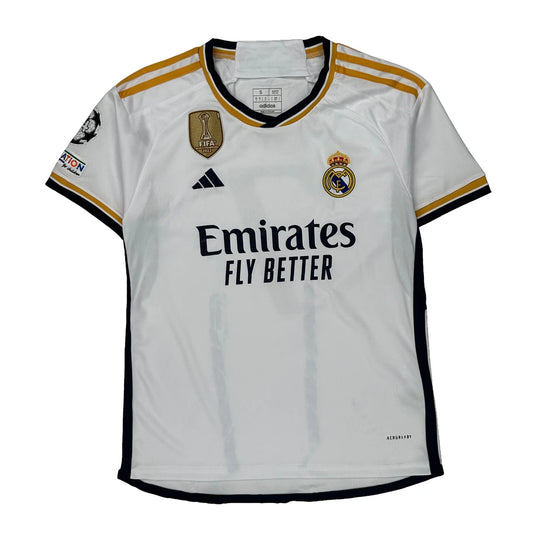 Real Madrid Adidas 2023-24 Vini Jr Home Football Shirt - Small White Polyester