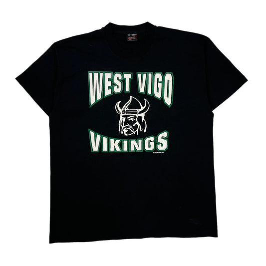 West Vigo Vikings Fruit Of The Loom Single Stitch T-Shirt - XL Black Cotton Blend