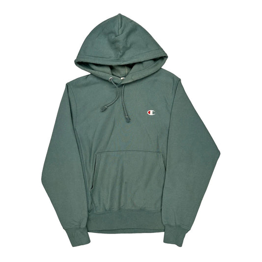 Vintage Reverse Weave Champion Hoodie - Small Green Cotton