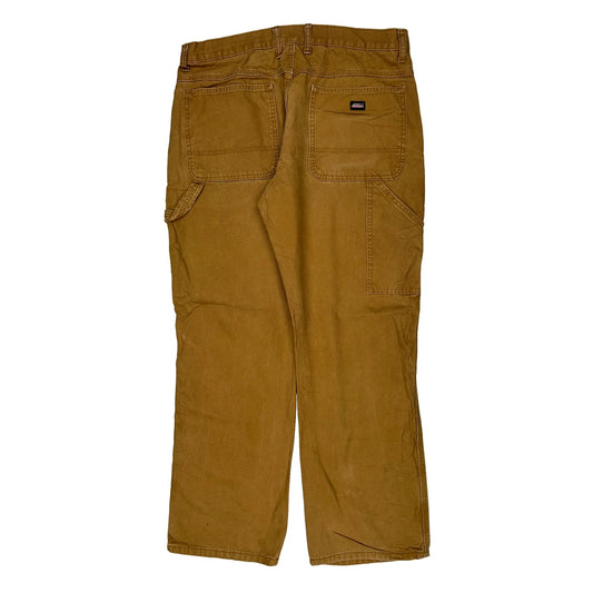 Dickies Carpenter Trousers - 36W 31L Brown Cotton