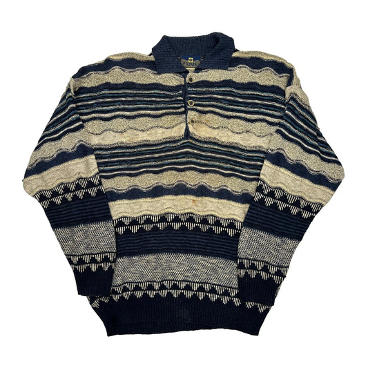 Unbranded Striped Jumper - XL Beige Cotton Blend