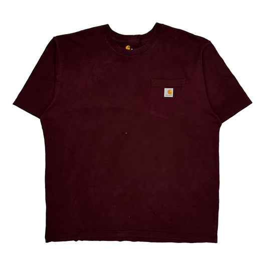 Carhartt T-Shirt - XL Burgundy Cotton