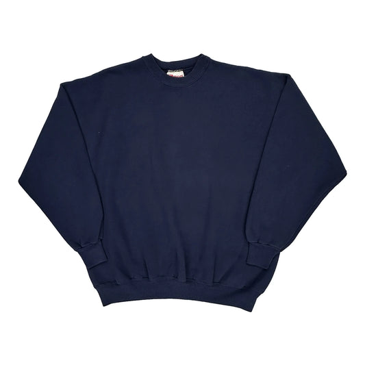 90S Blank Hanes Sweatshirt - 2XL Navy Cotton