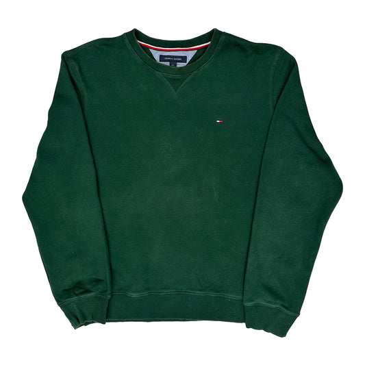 Vintage Tommy Hilfiger Sweatshirt - Large Green Cotton