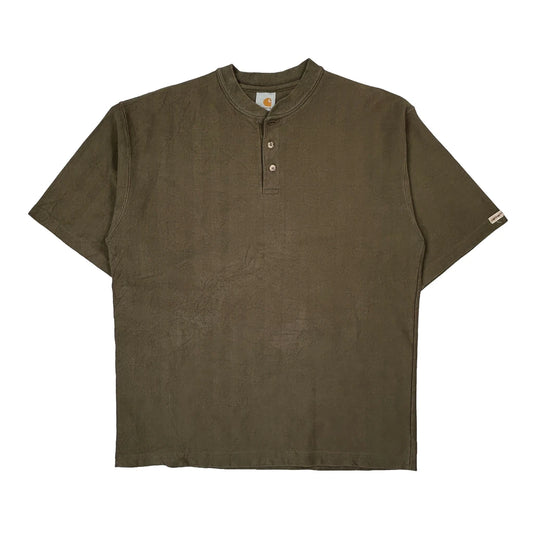 Carhartt T-Shirt - Large Green Cotton