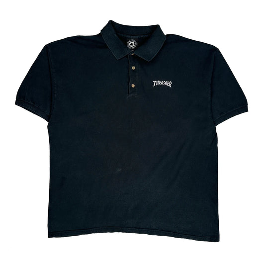 Thrasher Graphic Polo Shirt - XL Black Cotton