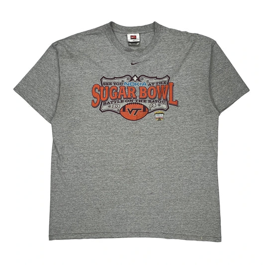 Sugar Bowl 2005 Nike Football T-Shirt - XL Grey Cotton
