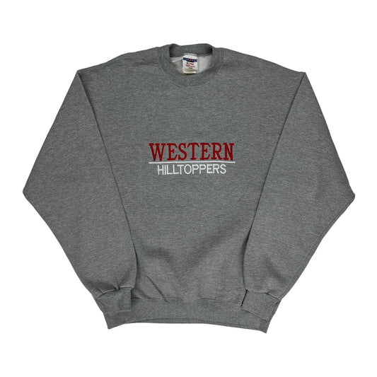 Hilltoppers Jerzees College Sweatshirt - Large Grey Polyester Blend