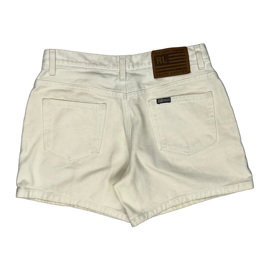 Vintage 90S Ralph Lauren Denim Shorts - 29W UK 10 White Cotton