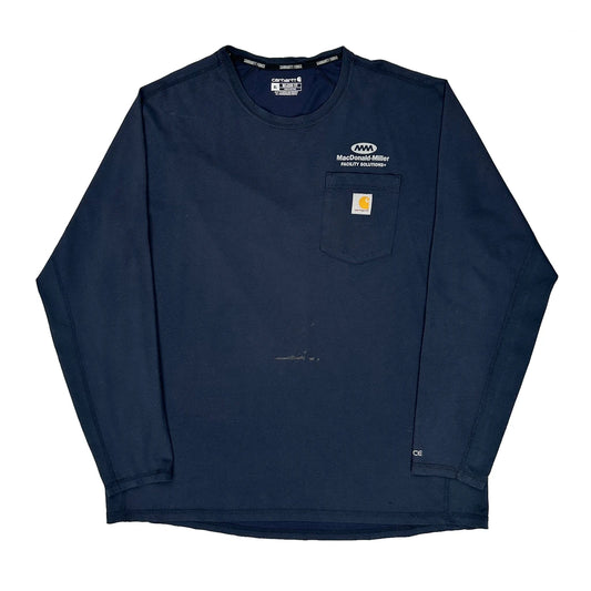 Facility Solutions Carhartt Long Sleeve T-Shirt - XL Navy Cotton