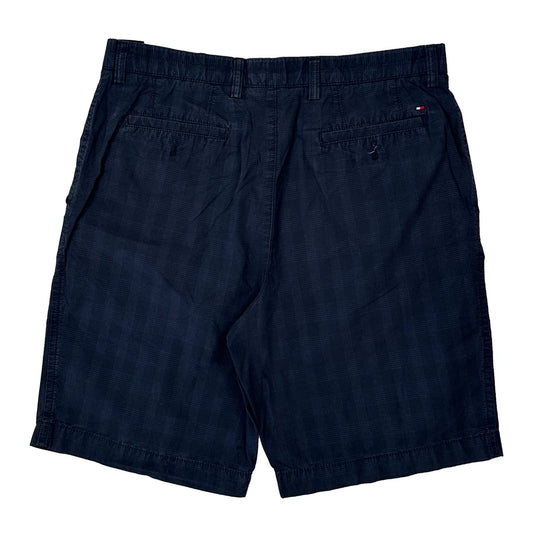 Tommy Hilfiger Checked Chino Shorts - 33W 11L Navy Cotton
