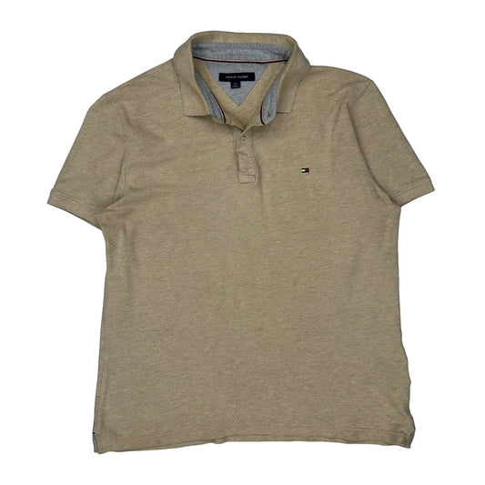 Tommy Hilfiger Polo Shirt - Large Beige Cotton