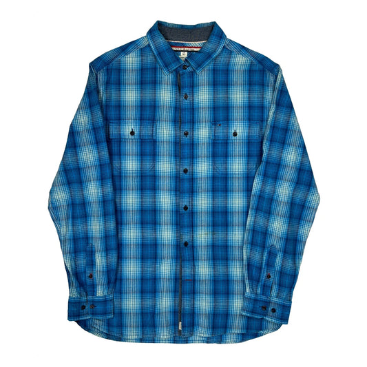 Vintage Tommy Hilfiger Checked Shirt - Large Blue Cotton