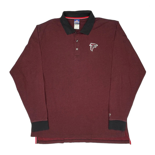 Atlanta Falcons Reebok Nfl Polo Shirt - XL Burgundy Cotton Blend