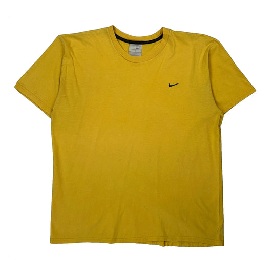 Nike T-Shirt - Large Yellow Cotton