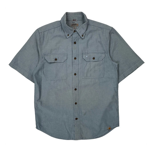 Carhartt Utility Work Short Sleeve Shirt - Medium Blue Cotton