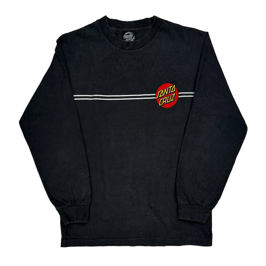 Skateboarding Santa Cruz Long Sleeve T-Shirt - Small Black Cotton