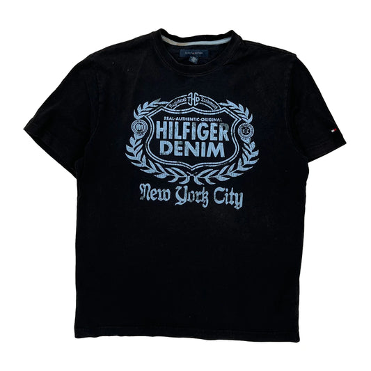 Tommy Hilfiger Denim Spellout T-Shirt - Medium Black Cotton