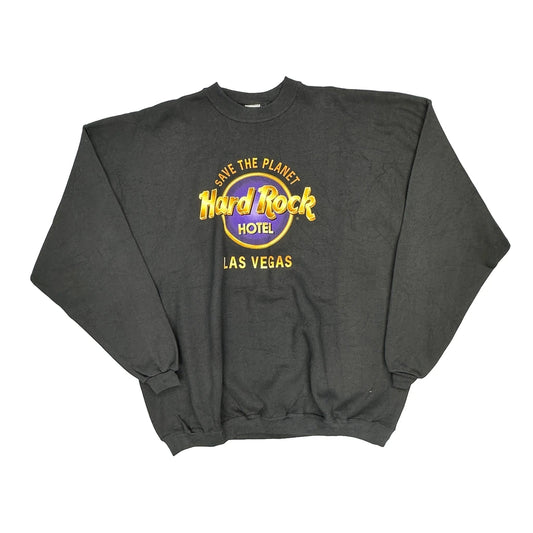 Las Vegas Hard Rock Cafe Graphic Sweatshirt - XL Black Cotton