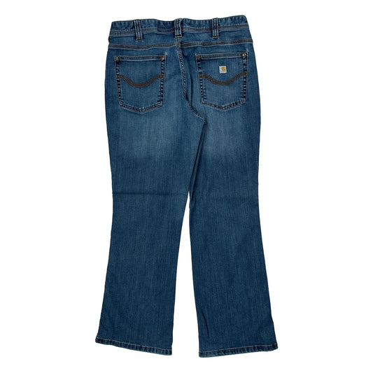 Carhartt Boot Cut Jeans - 30W UK 10 Blue Cotton Blend
