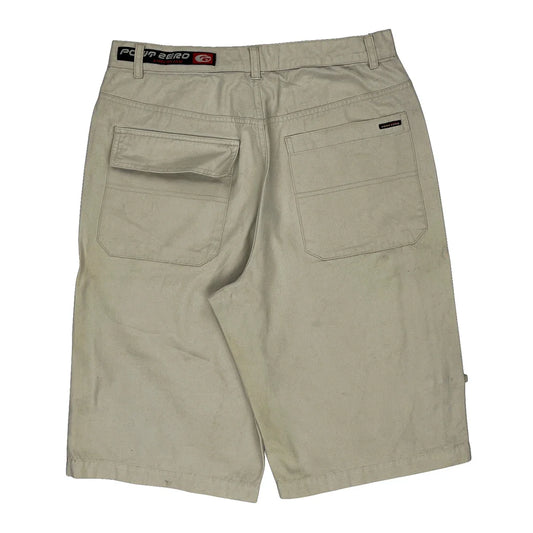 Vintage Hip Hop Point Zero Cargo Shorts - 32″ Waist Beige Cotton