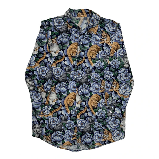 Unbranded Floral Hawaiian Shirt - Medium Multicoloured Cotton