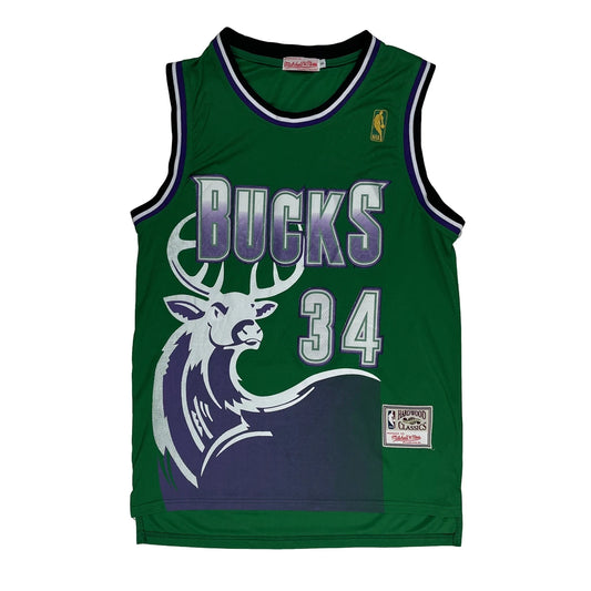 Milwaukee Bucks Mitchell & Ness Nba Jersey - Small Green Polyester